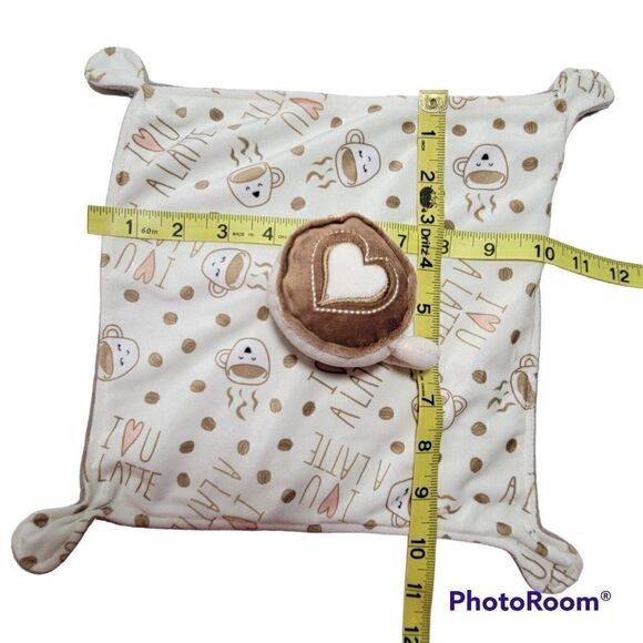 Mary Meyer I Love You A Latte Lovey Security Blanket 10 x10 Coffee Cup Heart - Picture 10 of 12
